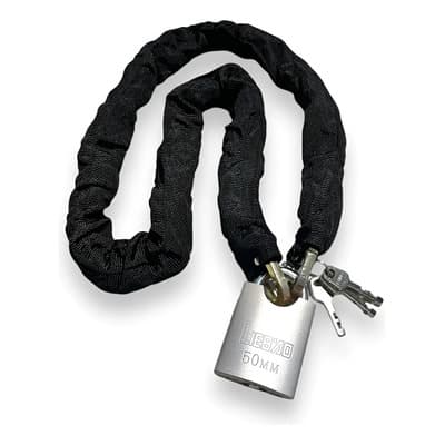 Liebao Linga Candado Cadena Seguridad Moto Bici 120cm Antirrobo Negro