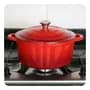 Vonne Olla De Hierro Fundido Esmaltado Roja Cacerola 26 Cm Y Tapa Rojo