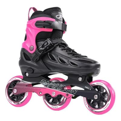Papaison Rollers Profesionales Bota Dura Aluminio 3 X 100mm Velocidad Color Negro/fucsia Talle De Los Patines