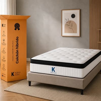 Känn Livet Colchón En Caja Hybrid 1 1/2 Plazas 90x190x25 Resortes Pocket Espuma Pillow Color Blanco Kl-aureo Kä