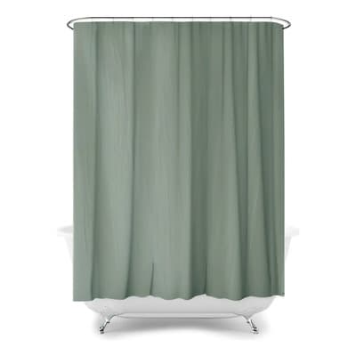 Loofah Cortinas De Baño Tela Diseño Gasa De Tusor 100% Algodon Verde Seco