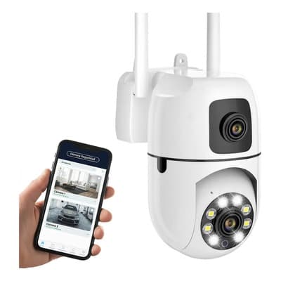 St Smart Tech Camara Domo Exterior Seguridad Autotracking Full Hd St Smart Tech Y-0320 Color Blanco