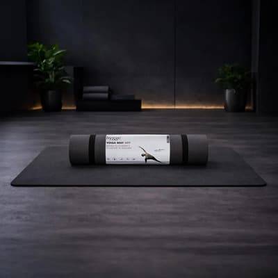 Hygge Colchoneta Mat Nbr 10mm Antideslizante Yoga Fitness Pilates Color Negro Alta Amortiguacion Comoda Re