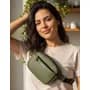 Trendy Riñonera Trendy Mujer 2 Divisiones Practica Liviana Moda Verde Militar Lisa