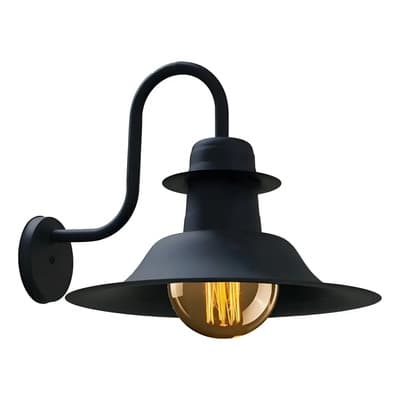 Ferrolux Aplique De Pared Ferrolux Industrial Negro Led E27 Metal 60w