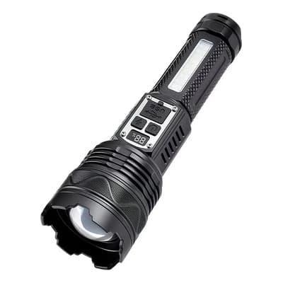 Huukers Linterna Táctica Recargable Usb Alta Potencia Blanco Negro