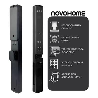 Novohome Cerradura Inteligente Digital Electronica Novohome Reconocimiento Facial Huella Dactilar Contraseña 