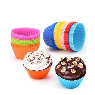 Gong Moldes Silicona Cupcake Muffins X12 Unidades Color Surtidos Multicolor