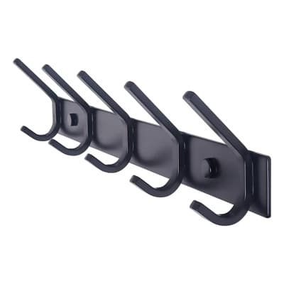 Morshop Perchero X5 Ganchos Pared En Acero Inoxidable Diseño Moderno Negro