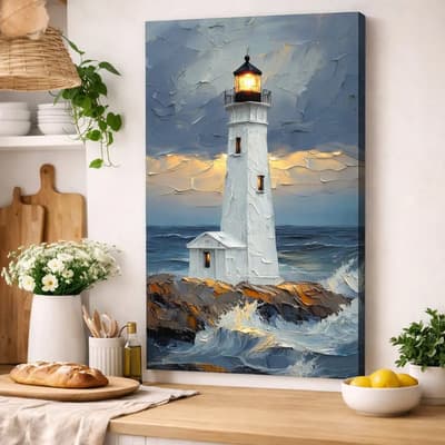 Freak Out Ok Cuadro Decorativo Faro Marino Estilo Nautico Cocina 35x55cm Cocina 103