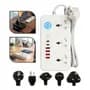 Relextech Zapatilla Inteligente Multi Puertos 220v 3 Tomas 4 Usb 2500w Blanco + 2 Usb-c Enchufe Universal Mult
