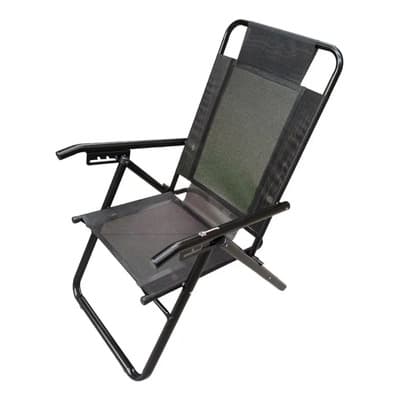 Descansar Reposera Descansar 80040 / Total Black / Caño Aluminio / 5po Color Negro