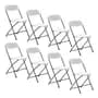 Sln Combo X 8 Unid Sillas Plegables Hogar Exterior Catering Blanco Liso
