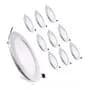 Acalazyas Pack 10 Foco Led Panel Plafón 18w Embutido Luz Fría Redondo Estructura Blanco
