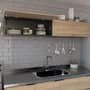 Amv Alacena Armario Mueble Multifuncion Moderno Hogar Oficina + Color Olmo Finlandes Con Negro