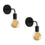 Gioluce Pack X2 Aplique De Pared 1 Luz Brazo Curvo E27 Led Negro Minimalista