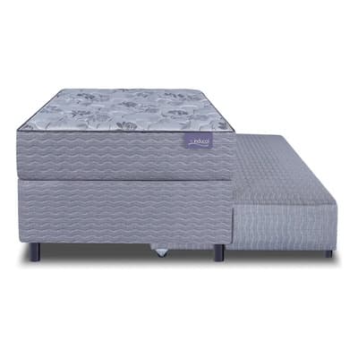 Inducol Conjunto Sommier Bicama 1 1/2 Plaza Inducol Model Agra Resortes Bonnell 90x190 Cm Gris