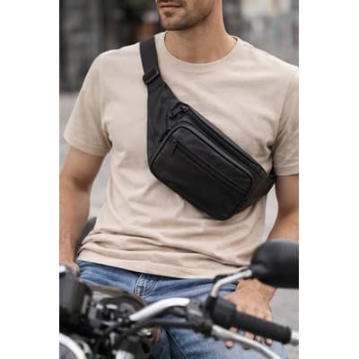 Midforddiseño Exclusivo Durabilidad Extrema Material Premium Hombre Mujer Objetos Seguros 4 Bolsillos Viajes Urbano Eleg Riñonera Midford Cuero Genuino Clásica Hombre Y Mujer Negro