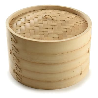 Cr Vaporera Bambu 2 Niveles Desmontable Con Tapa 25 Cm Frecuencia 0