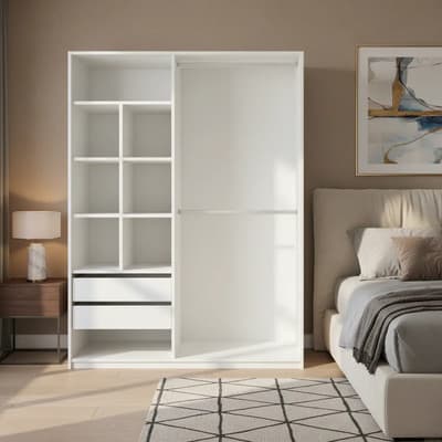 Mega-cell Placrad Interior Vestidor Sin Puertas 150x180 Blanco