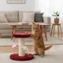 Mirasoldecoar Rascador 2 Pisos Juguete Mascota Gato Ratón Pelota Yute Bordó