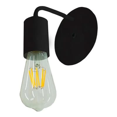 Ferrolux Aplique Pared Chapa Con Brazo Curvo E27 135mm Imola Ferrolux Estructura Negro
