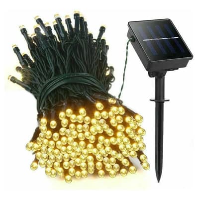 Bolduke Guirnalda Led Cálida 20 Mts Solar Exterior 200 Leds Cadena