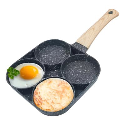 Linea Ge Sartén Cuadrada Pancakes Antiadherente Granito 4 Cavidades 17cm Gris Oscuro