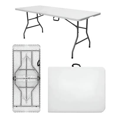 Mesa Mesa Plegable Valija 180 Exterior Interior Blanco