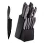 Gadnic Kit X15 Piezas Cuk By Gadnic Zinv3 Cuchillos Antiadherentes Base Organizadora Diseño Ergonomico Negr