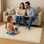 Filula Alfombra Peluda 1x1.5 Mts Moderna Shaggy Dormitorio, Living, Cama, Marfil / Crema Filula 1.5 M 1 M