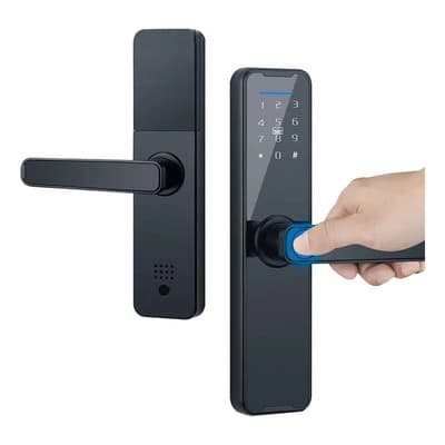Wortec Cerradura Biometrica Inteligente Digital Huella Airbnb Pin Negro