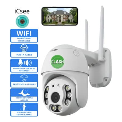 Icsee Camara Wifi Hd Icsee Exterior Domo Full Nocturna Audio Alarm Blanco