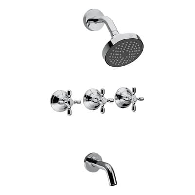 Fv Griferia Ducha Bañera Fv Newport Plus 0103/b2p Baño Transfer Plateado