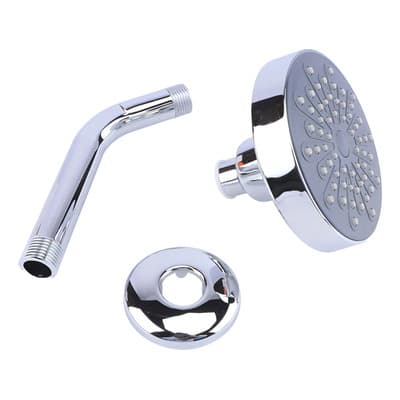 Gloa Set Cabezal Ducha Abs + Brazo Con Sistema Anticalcareo Gloa Acabado Brillante Color Cromo