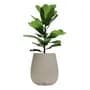 Amalfi Maceta Plástica Grande Amalfi Sara 40 De 31 Litros Con Plato Símil Piedra Color Beige