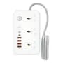 Eco Import Zapatilla Alargue 2m Con 3 Tomas 4 Usb 2 Type-c 2500w Negro