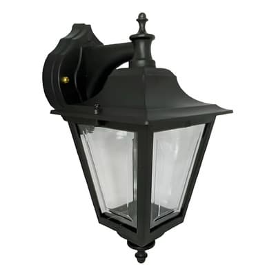 Electricidad Total Farol Aplique Lampara Exterior Pared Pvc Inoxidable Costero Negro