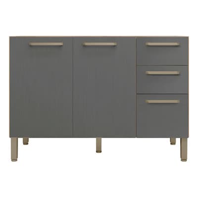 Kit Parana Bajo Mesada Cocina 120cm Freijo Gris Kit Paraná Mueble
