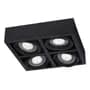Imp Plafon 4 Luces Ar111 Cuadrado Cardanico Negro Apto Led