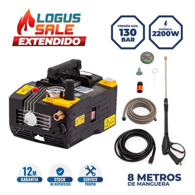 Logus Hidrolavadora Eléctrica Logus 2200w 130 Bar De Piso Alta Presión Negro