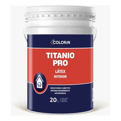 Colorín Pintura Látex Antihongos Colorín Titanio Pro 20l Blanco Interior