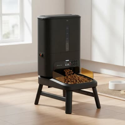 Smart-tek Comedero Automático 15l Mascotas Grandes Altura Elevada Negro