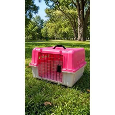 Mtl Transportadora Mascotas Mtl Plástica Reja Metálica Puerta Segura Ventilación Perros Gatos Viaje Hoga