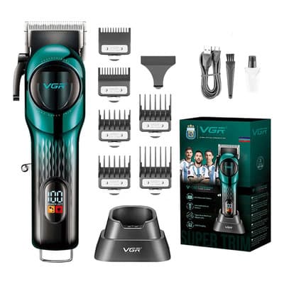 Vgr Maquina Cortar Pelo Clipper Inalambrica 200m Vgr V-166 Usb Color Verde