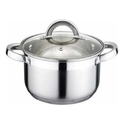 Kaisa Villa Cacerola Olla 26 Cm Acero Inoxidable Quintuple Fondo 6.5 L Acero Inoxidable