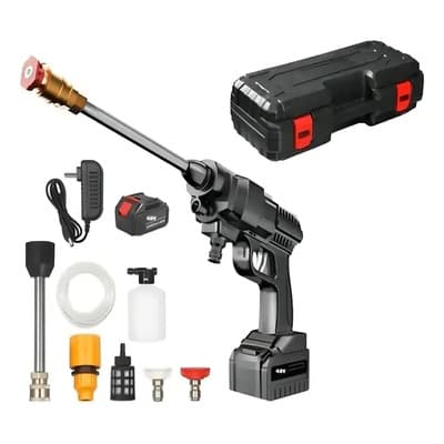 Generic Hidrolavadora Inalámbrica Alta Presión Auto Jardin Premium Negro 48 V