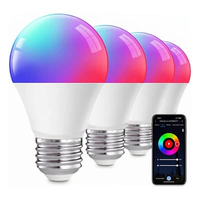 Liora E27 Focos Led Inteligentes Lámparas Smart Rgb Luz 9w Pack 4 Rgb