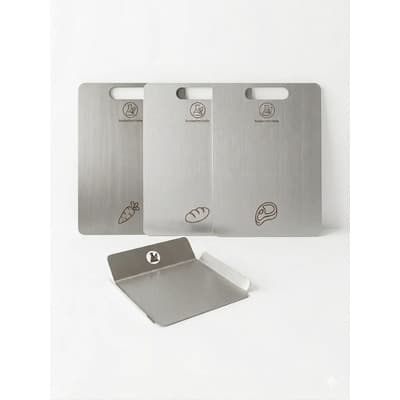 Foodtech Tablas De Cortar En Acero Inoxidable Premium Alta Cocina Plateado