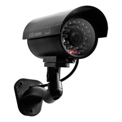 Generic Cámara Falsa De Seguridad Cctv Con Luz Led Roja Y Cartel
